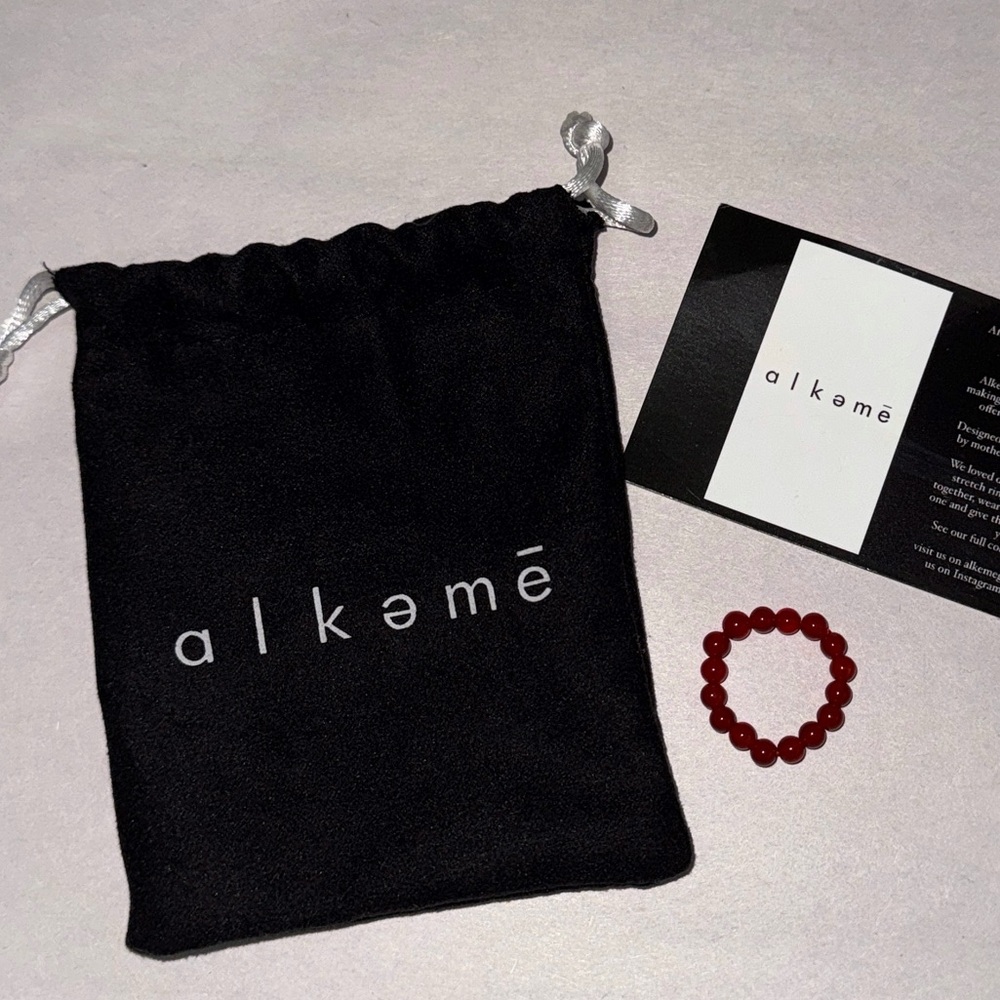 ALKEME Red CARNELIAN Stretch RING 4mm Polished Gemstone Beads